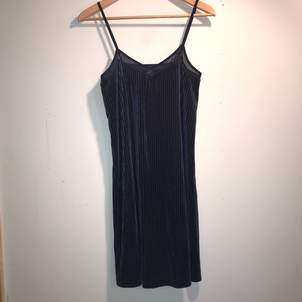 Mini Navy Blue Striped Dress
